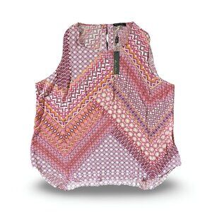 Rose + Olive top Top blouse‎ 3X sleeveless pink Geometric tunic Shirt NWT